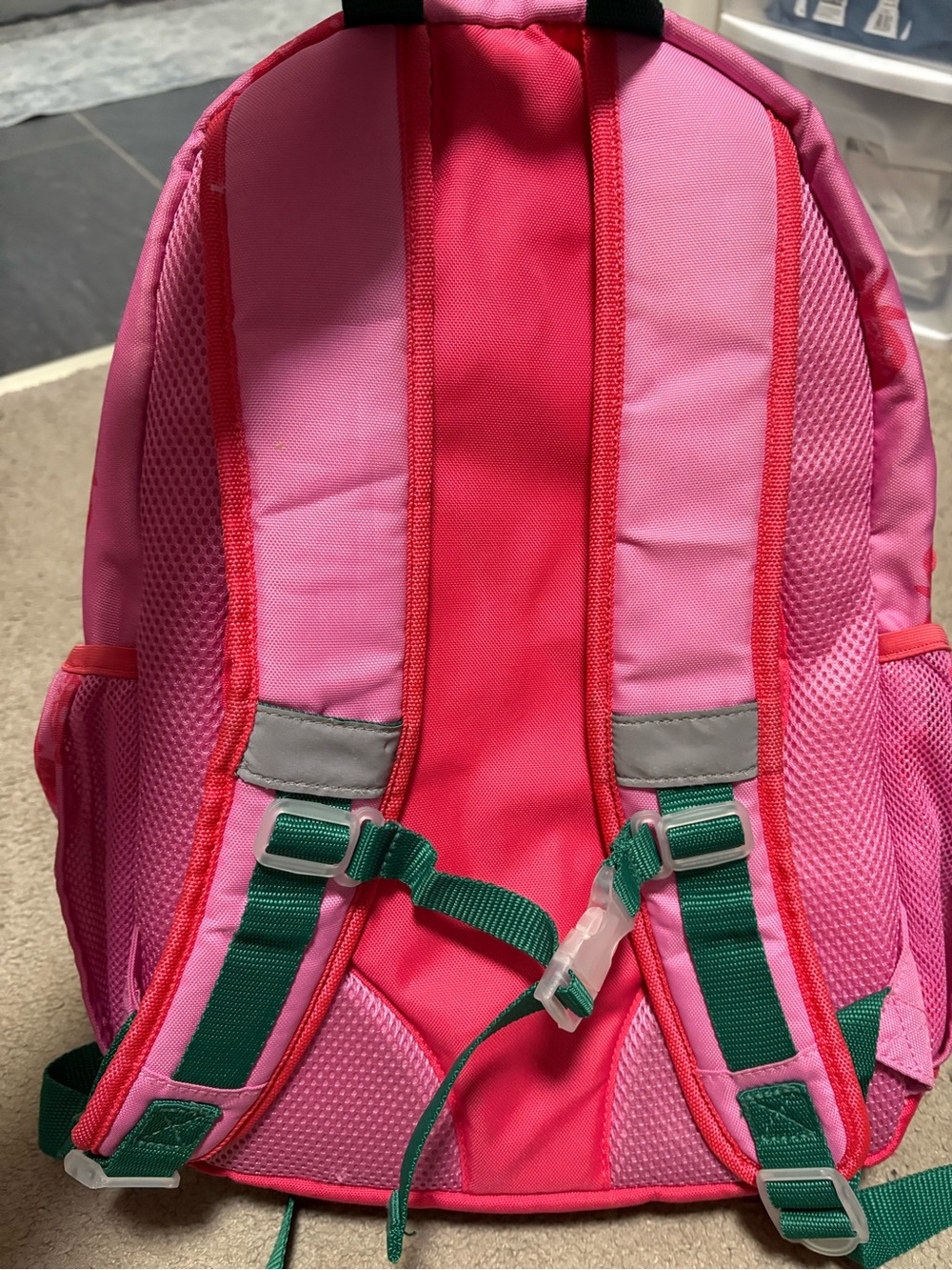 Kids Strawberry Print Pink Backpack - Picture 3 of 7